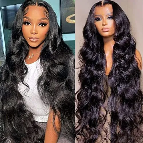 Lemoda Full 13x6 Body Wave Lace Frontal Virgin Human Hair Wigs 210% 30Inch 13x6 HD Transparent Lace Front Wigs 15A Brazilian Pre Plucked Thin Knots