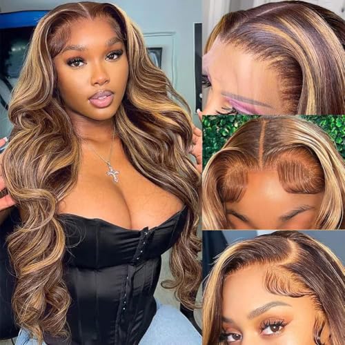 Honey Blonde Highlight Lace Front Wig